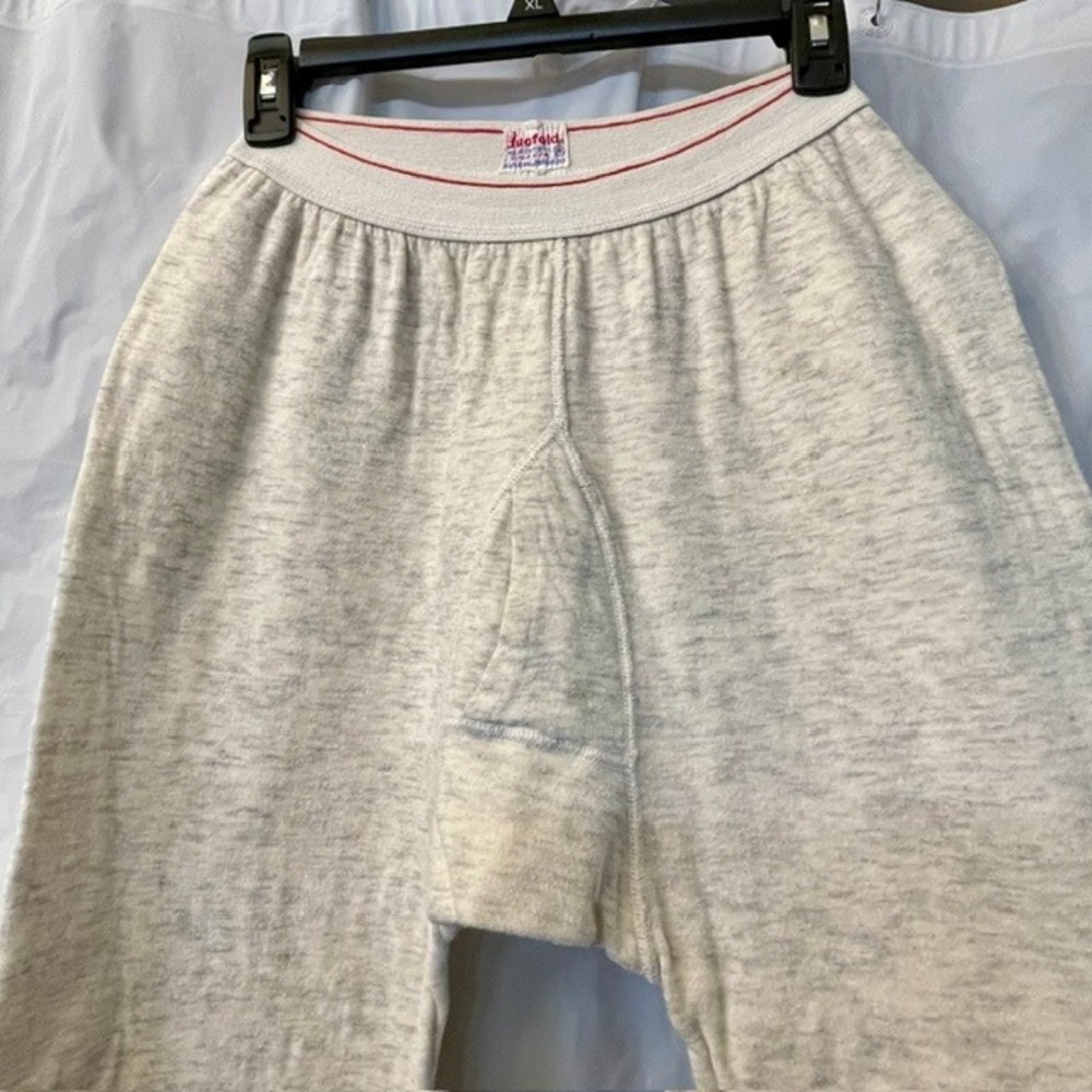 Vtg 50s Duofold 622 2-Layer Wool Thermal Long Johns Gray Sz 38 Mohawk NY USA - Picture 2 of 6